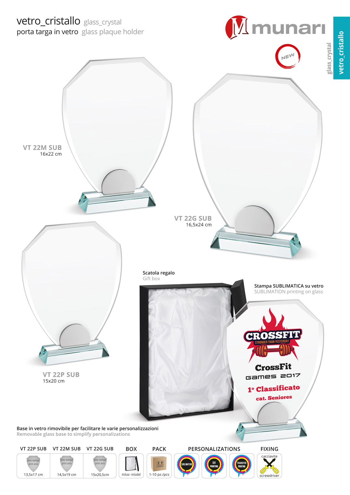 Sublimation glass plaque holder with glass base, suitable for UV printing,  transfer printing and sublimation.Elegant and refined award